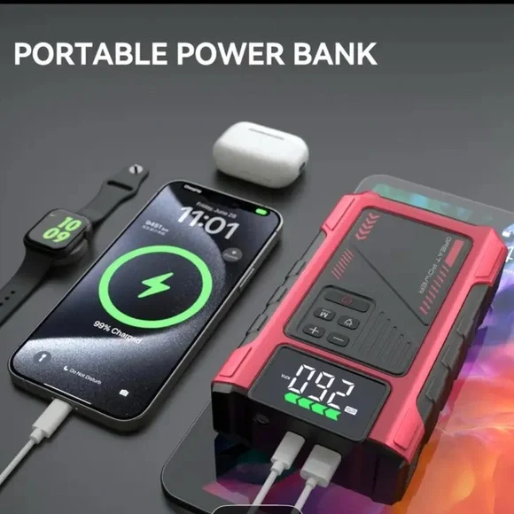 Red Jump Starter and Air Inflator - Picture 6 of 8